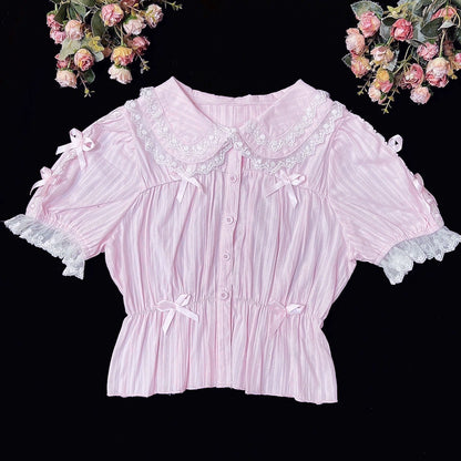 Hibscus Lolita EGL Lace Doll Collar Inner Shirt Blouse - Sugarplum Store