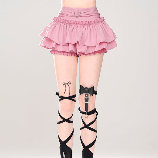 Young Eyes Shibuya Essence Puffy Cake Black Pink Short Skirt