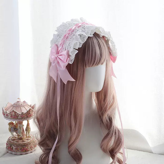 Lolita Lace Embroidery Bow Hairband Accessories - Sugarplum Store