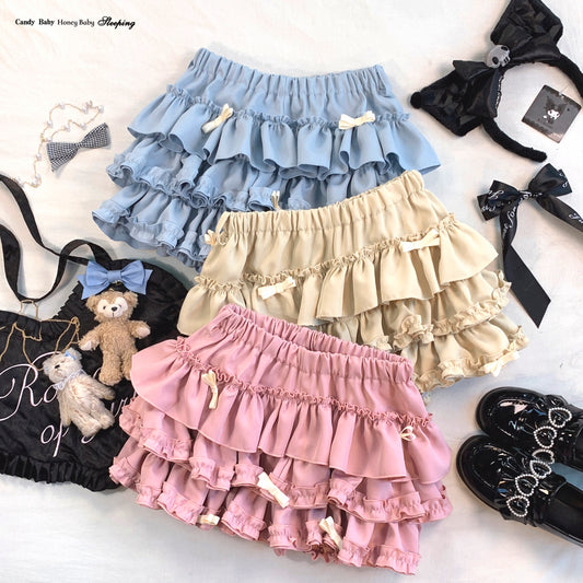 Dormir Doll EGL Sweetie Ruffled Lace Pink Blue Cream Bloomers Shorts - Sugarplum Store