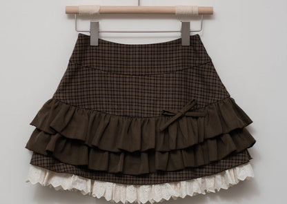 Sweet Dream Mint Green Sweater Top & Brown Skirt Two Piece Set - Sugarplum Store