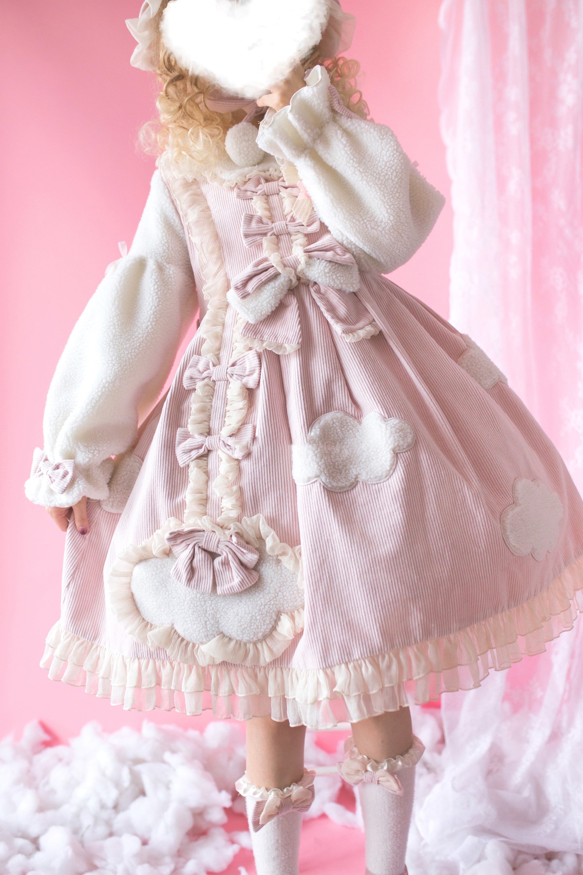 Winter Thick Velvet Plush Cloud Princess Pastel Pink Blue Brown Dress Sugarplum Store Winter Thick Velvet Plush Cloud Princess Pastel Pink Blue Brown Dress Sugarplum Store