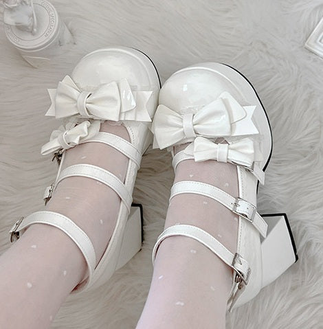Moonlight Messenger Pink White Black White Blue High Heels Shoes