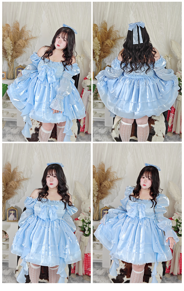 jellyfish princess dress Plus Size Sparkling Jellyfish Princess Pink & Blue Bow Ruffled Dress – Sugarplum Store