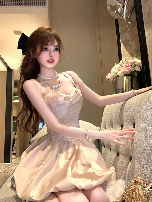 Lazy Girl Dream Language Satin Pink Dress - Sugarplum Store