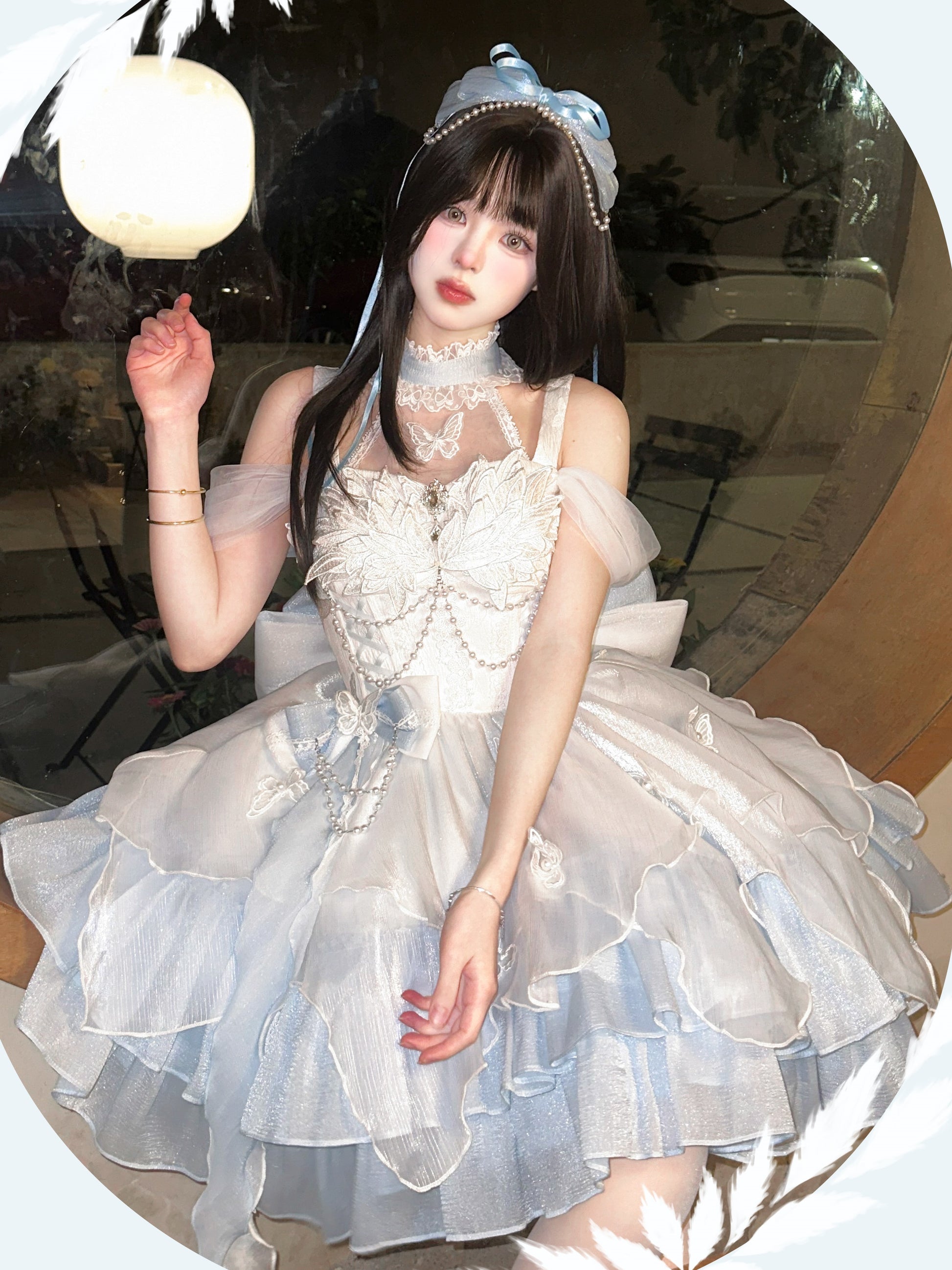 princess diaries costume white dress Flying Diary Swan Lake Princess Black White Blue Lolita Dress – Sugarplum Store