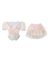 Serendipity Dessert Series Taro Chocolate Cami Purple Cardigan Skirt Three Piece Set