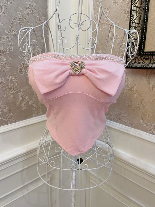 Sweetheart Princess Moon Goddess Pink White Blue Camisole Top - Sugarplum Store