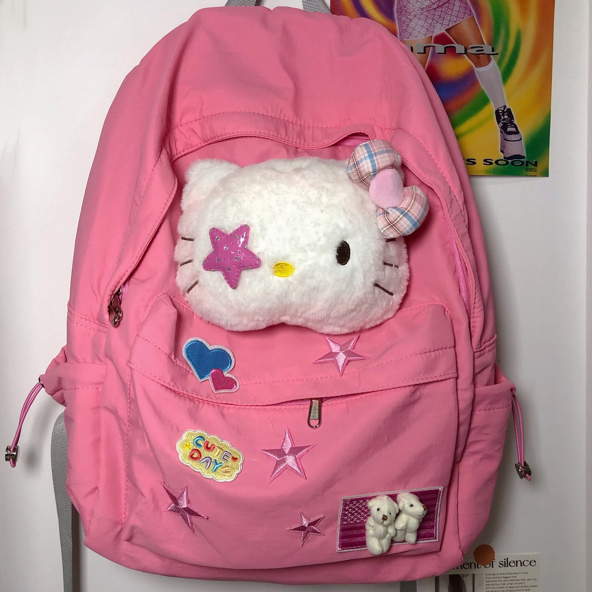 Kitty Cat Pink Cartoon Y2k Star School Backpack Bag – Sugarplum Store Kitty Cat Pink Cartoon Y2k Star School Backpack Bag – Sugarplum Store