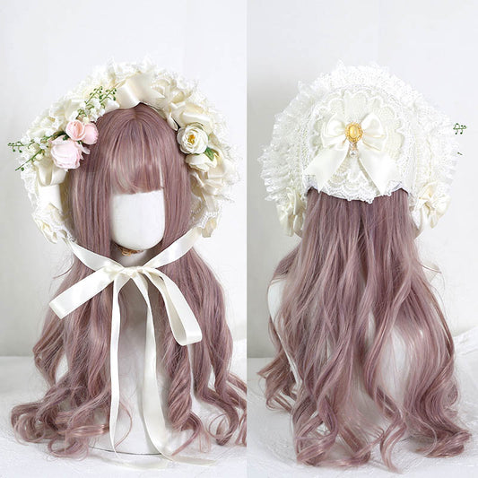 Sweet Lily of the Valley Flower Decorated Straw Bonnet Hat - Sugarplum Store