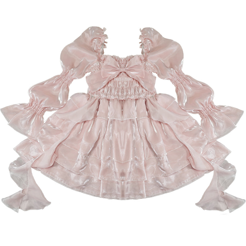 Plus Size Sparkling Jellyfish Princess Pink & Blue Bow Ruffled Dress – Sugarplum Store