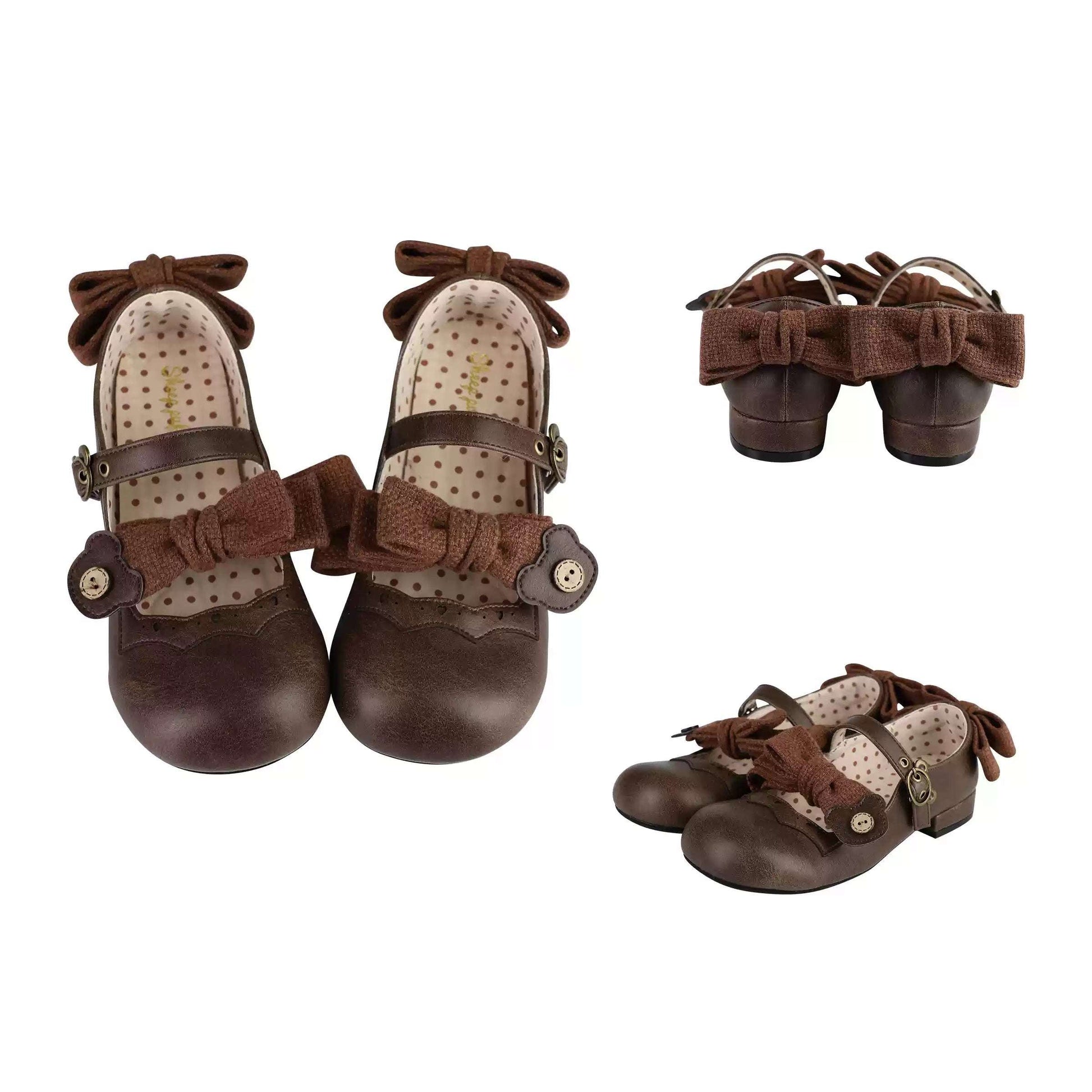 Puffy Sheep Lolita Teddy Bear Buckle 1.0 Mary Jane Flat Shoes