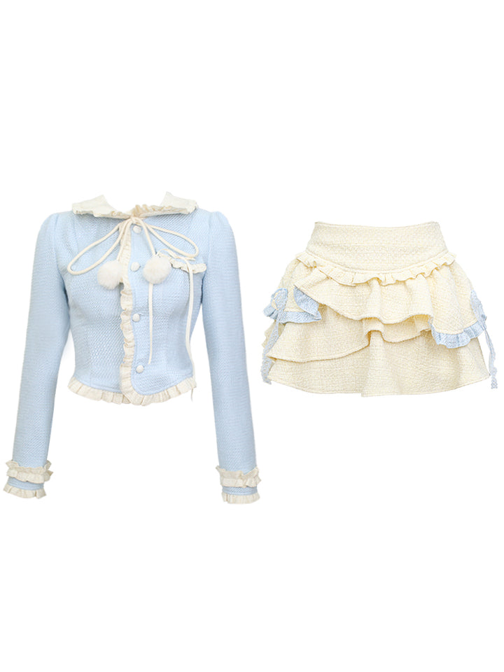 Serendipity Autumn Winter Cupid Arrival White Woolen Coat