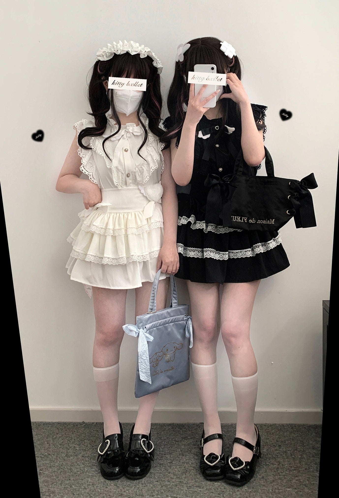 Kitten Bullet Jirai Kei Heavenly Girl Cake Ruffle Black White Blue Skirt