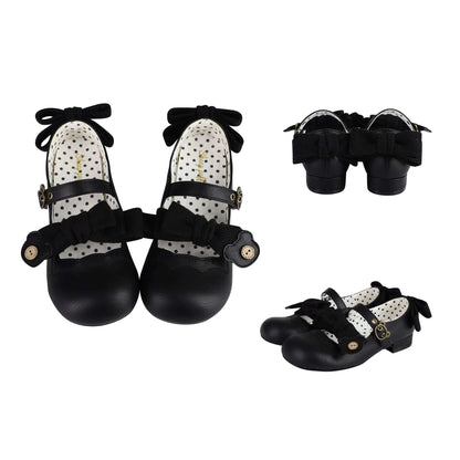 Puffy Sheep Lolita Teddy Bear Buckle 1.0 Mary Jane Flat Shoes