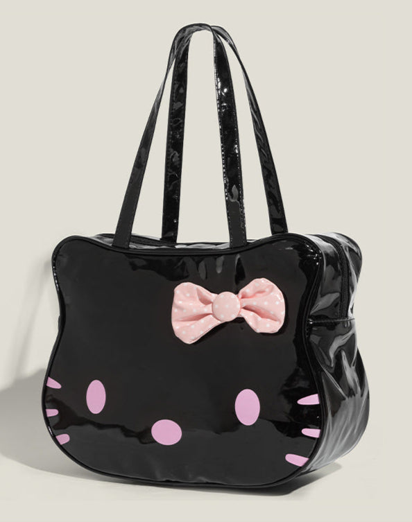 Dark Kitty Black Large Capacity Messenger Bag - Sugarplum Store
