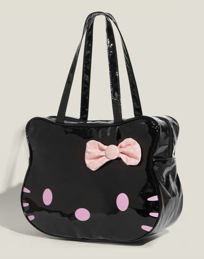 Dark Kitty Black Large Capacity Messenger Bag - Sugarplum Store