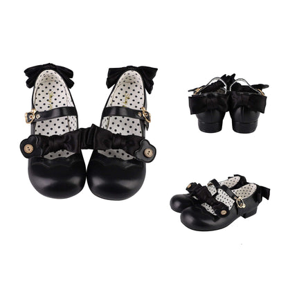 Puffy Sheep Lolita Teddy Bear Buckle 1.0 Mary Jane Flat Shoes