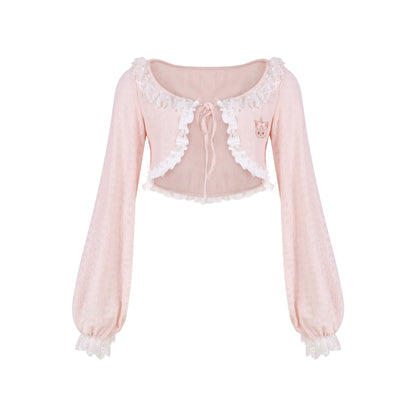 Serendipity Pudding Kitten Cami Suspender Skirt Cardigan Three Piece Set