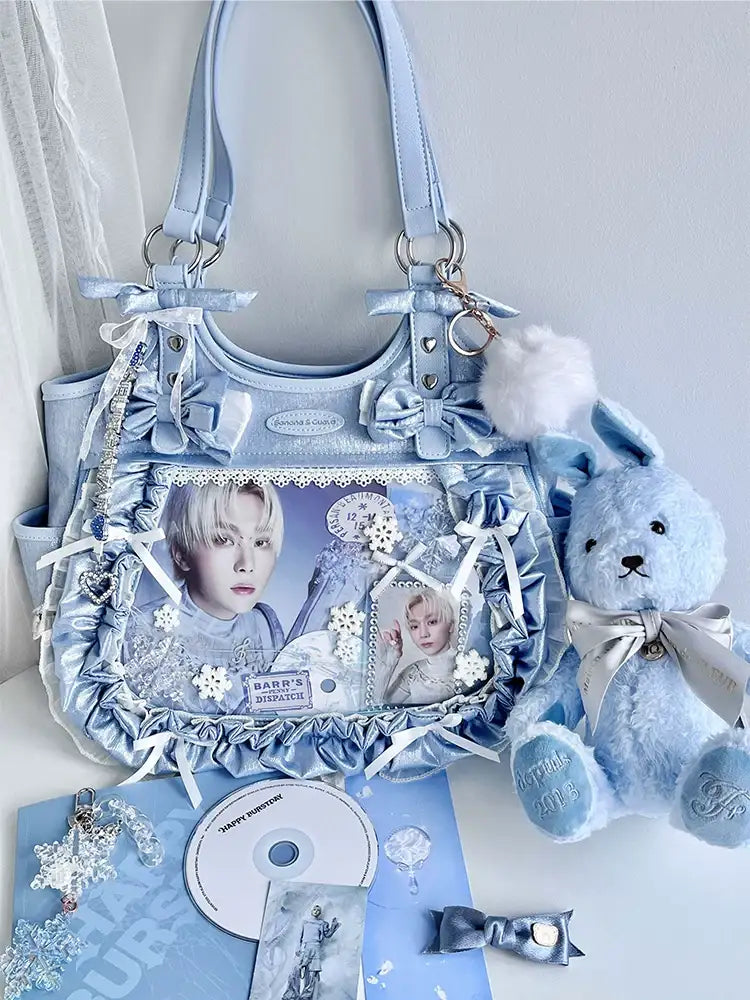 Banana Miracle Apron Lolita Black Silver Blue Messenger Bag