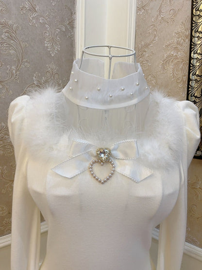 Sweetheart Princess Miss Winter White Knit Top - Sugarplum Store