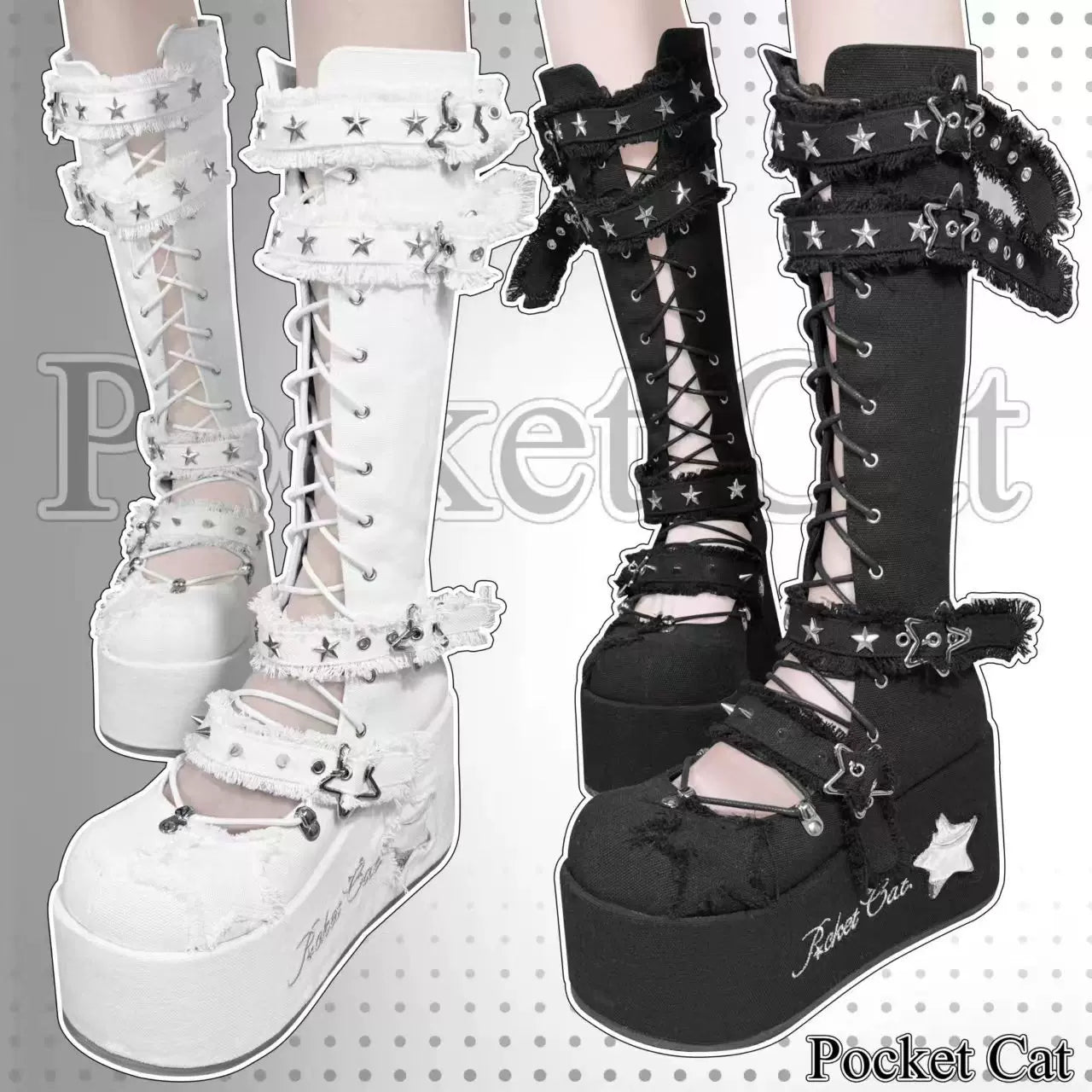 Cat knee high boots hot sale