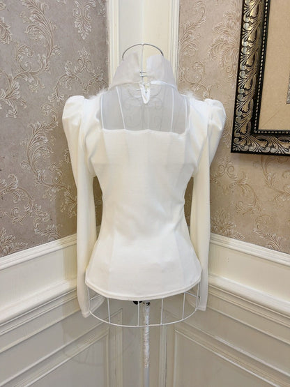 Sweetheart Princess Miss Winter White Knit Top - Sugarplum Store