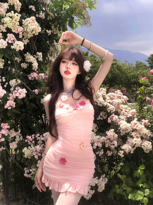 Young Eyes Flowers Dream Pink Floral Dress - Sugarplum Store