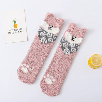 Shiba Inu Dog Warm Thick Plush Socks Set