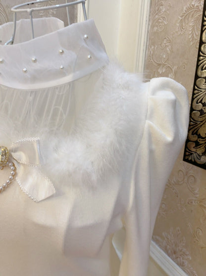 Sweetheart Princess Miss Winter White Knit Top - Sugarplum Store