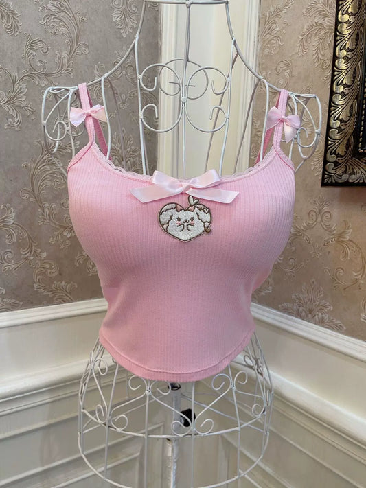 Sweetheart Princess Sweet Pink Puppy Camisole Top - Sugarplum Store