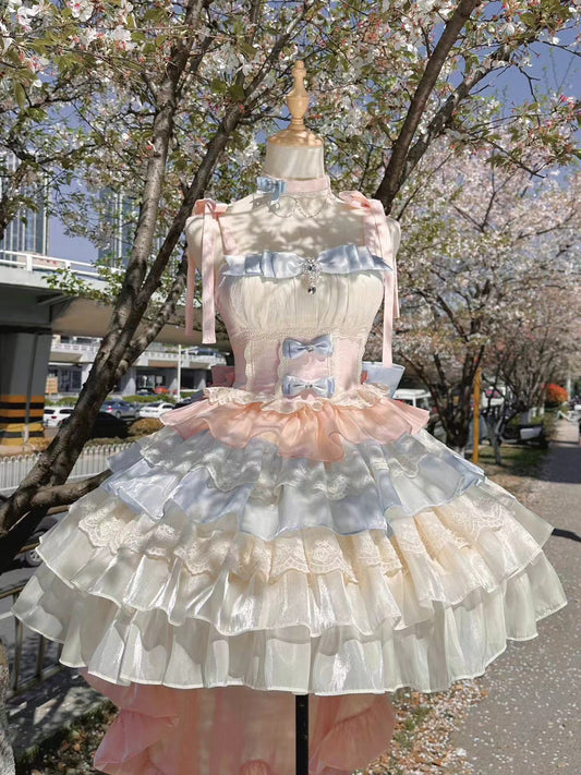 Flying Diary Blue Apricot Lolita Dress - Sugarplum Store