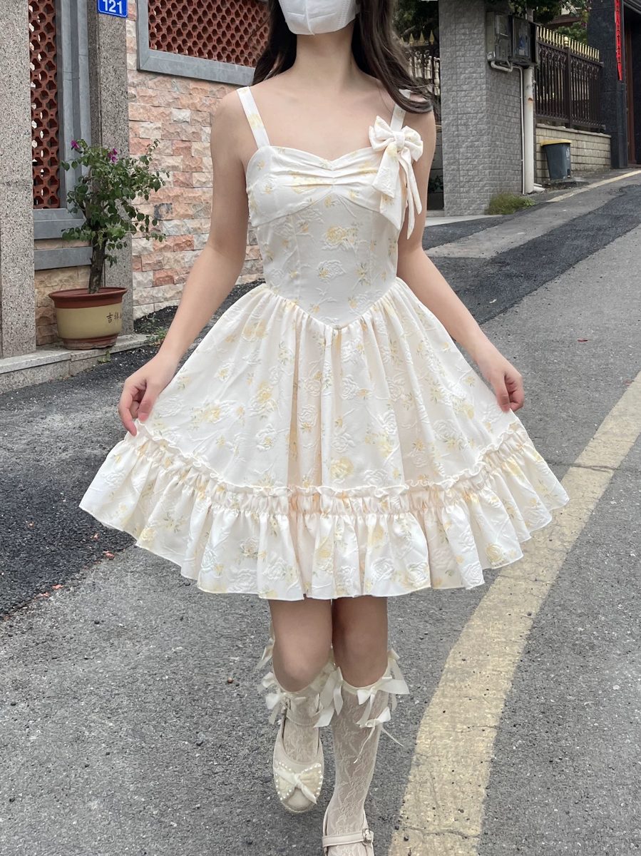 Ruellia Rose Floral Princess Strap Dress Jacket Two Piece Set
