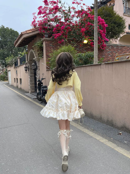 Ruellia Rose Floral Princess Strap Dress Jacket Two Piece Set