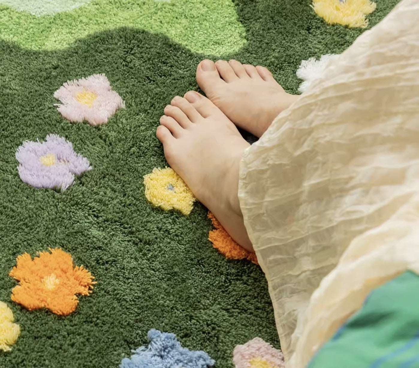 Colorful Flower Garden Nature Soft Mat Moss Rugs Carpets Bedroom Decor ...