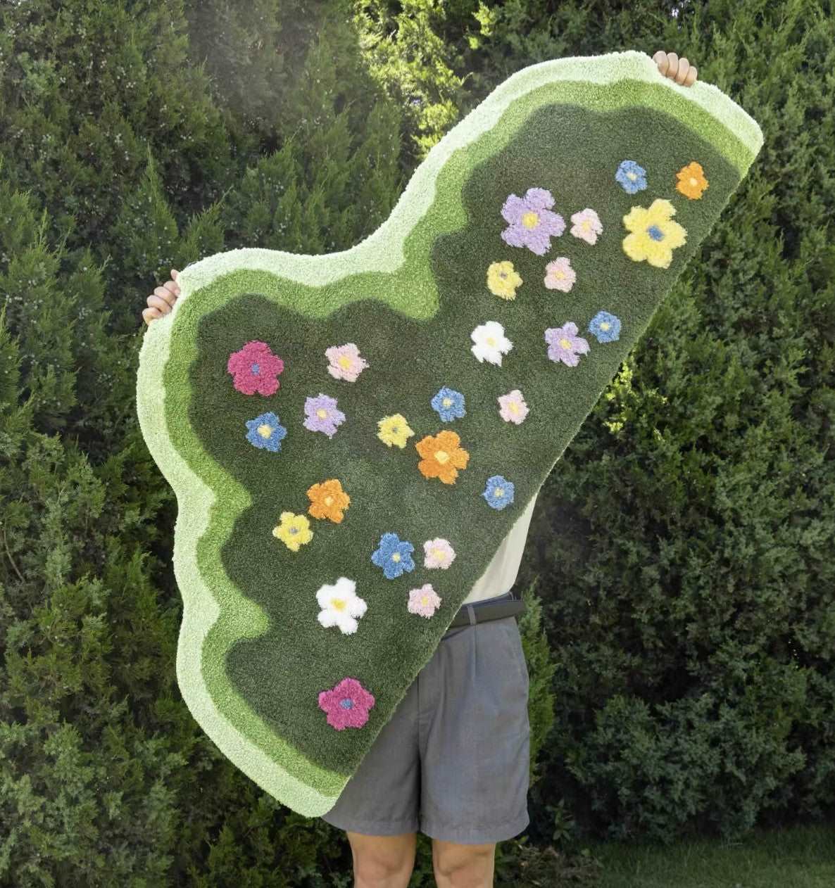 Colorful Flower Garden Nature Soft Mat Moss Rugs Carpets Bedroom Decor ...