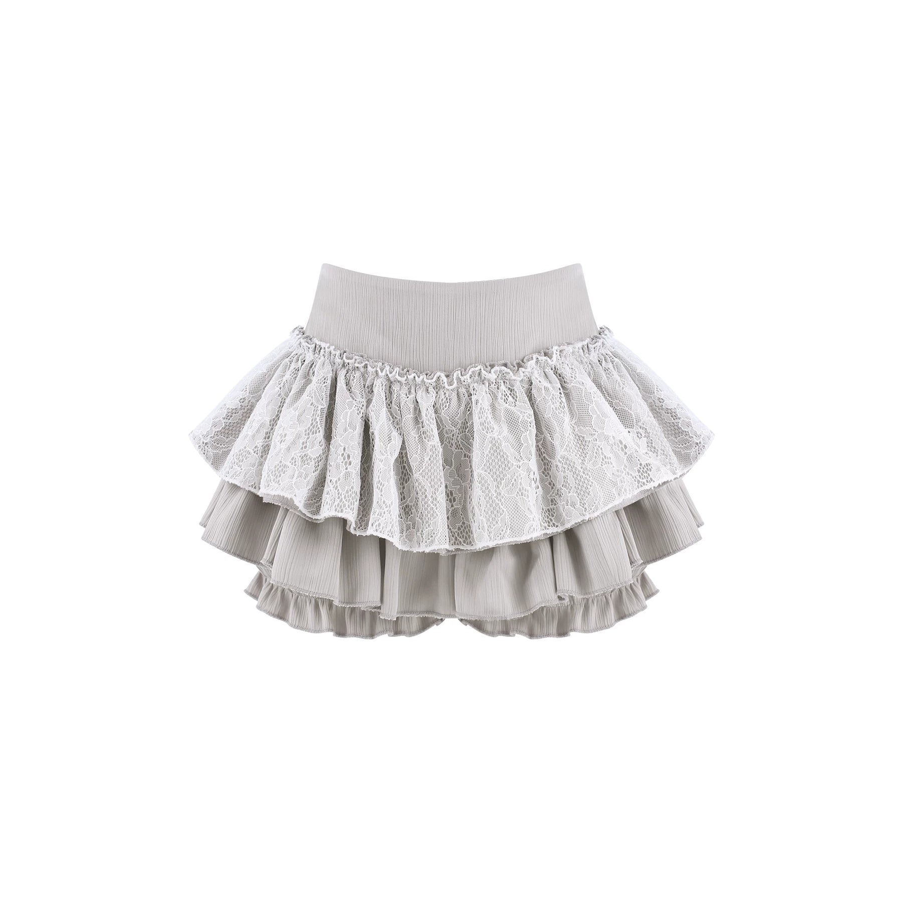 Ruffled lace gray bloomers skirt