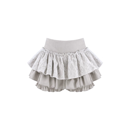 Ruffled lace gray bloomers skirt