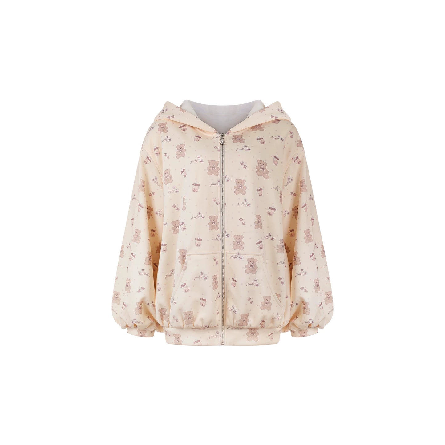 Beige patterned jacket on a white background