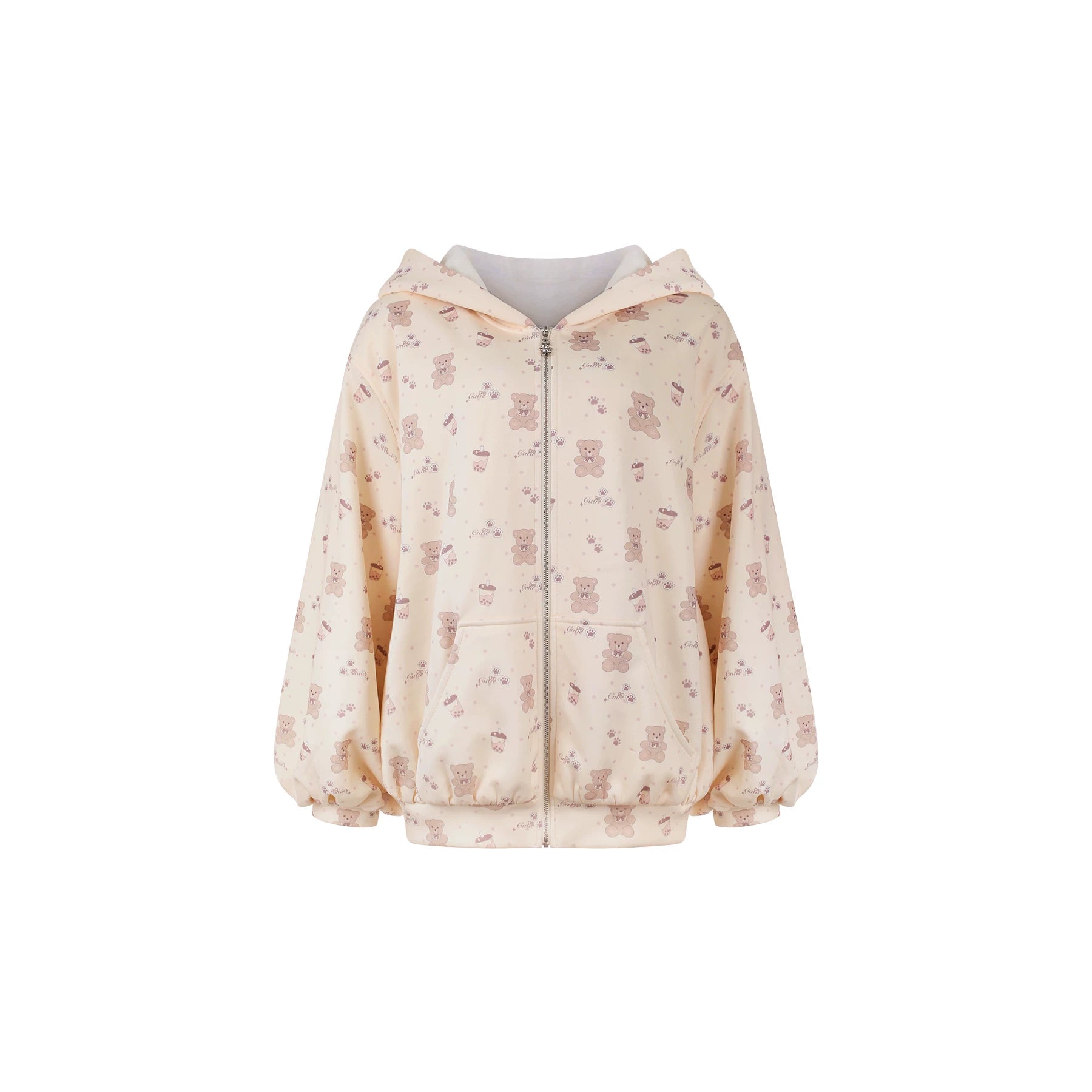 Beige patterned jacket on a white background