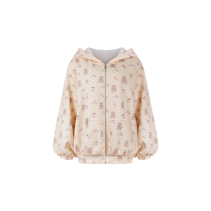 Beige patterned jacket on a white background