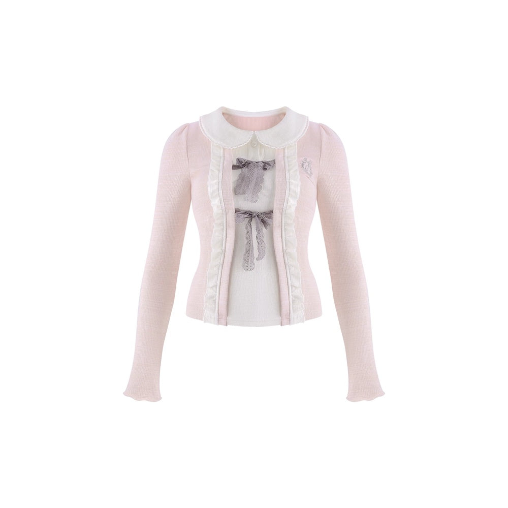 Serendipity College Sakura Academy Pink Top Gray Skirt Two Piece Set