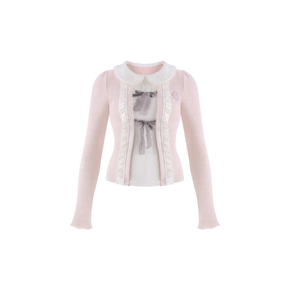 Serendipity College Sakura Academy Pink Top Gray Skirt Two Piece Set