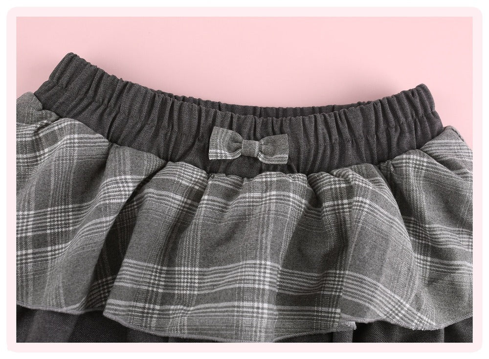 Serendipity College Sakura Academy Pink Top Gray Skirt Two Piece Set