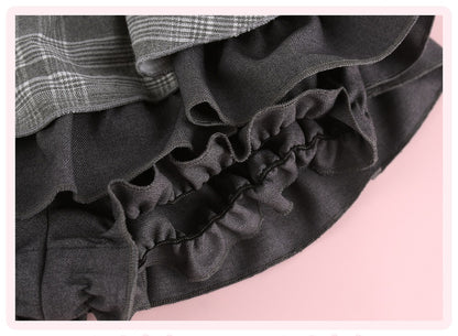 Serendipity College Sakura Academy Pink Top Gray Skirt Two Piece Set