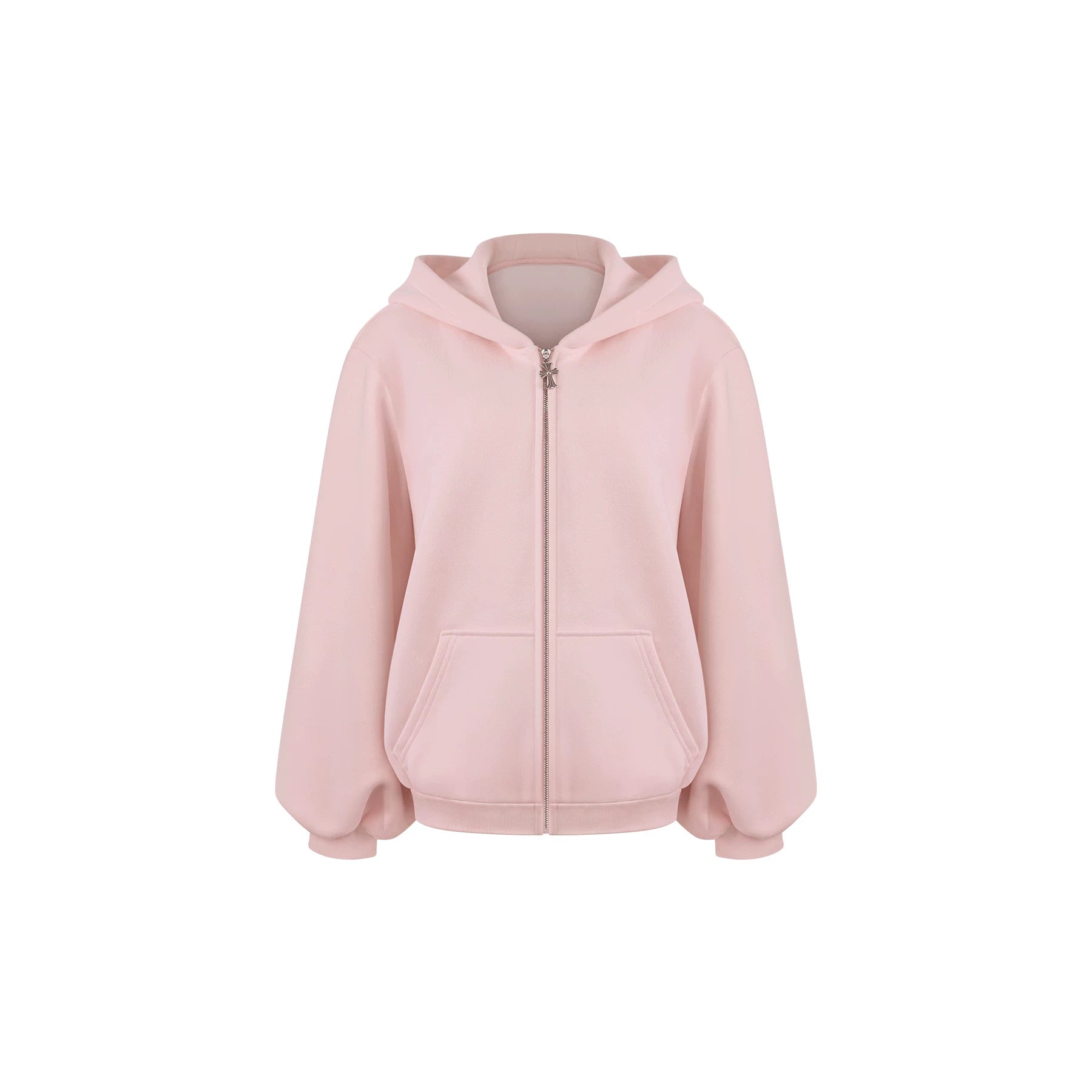 Pink hoodie on a white background