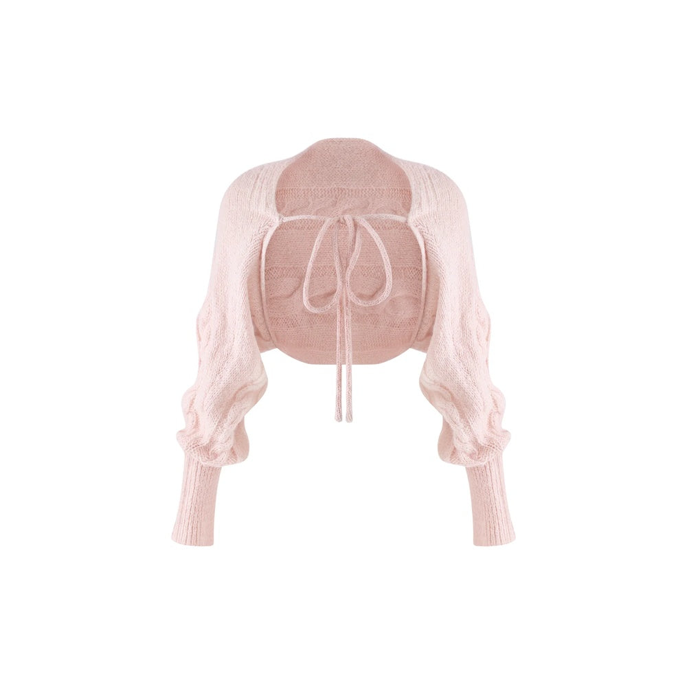 Serendipity Daily White Peach Cami Skirt Pink Cardigan Three Piece Set