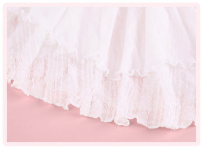 Serendipity Daily White Peach Cami Skirt Pink Cardigan Three Piece Set