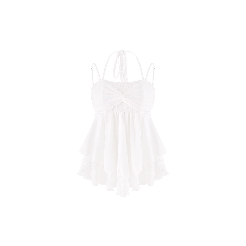 Serendipity Daily White Peach Cami Skirt Pink Cardigan Three Piece Set