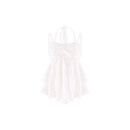 Serendipity Daily White Peach Cami Skirt Pink Cardigan Three Piece Set